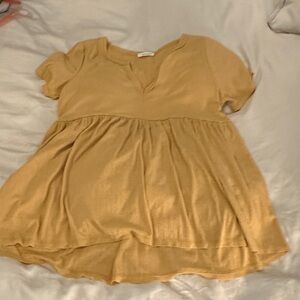 Casual Tan Short Sleeve Top